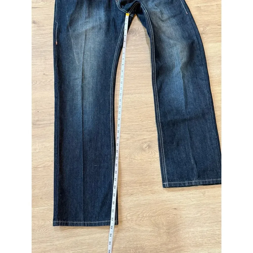 Southpole Premium jeans Y2K Embroidered pocket blue denim hip hop 34x32